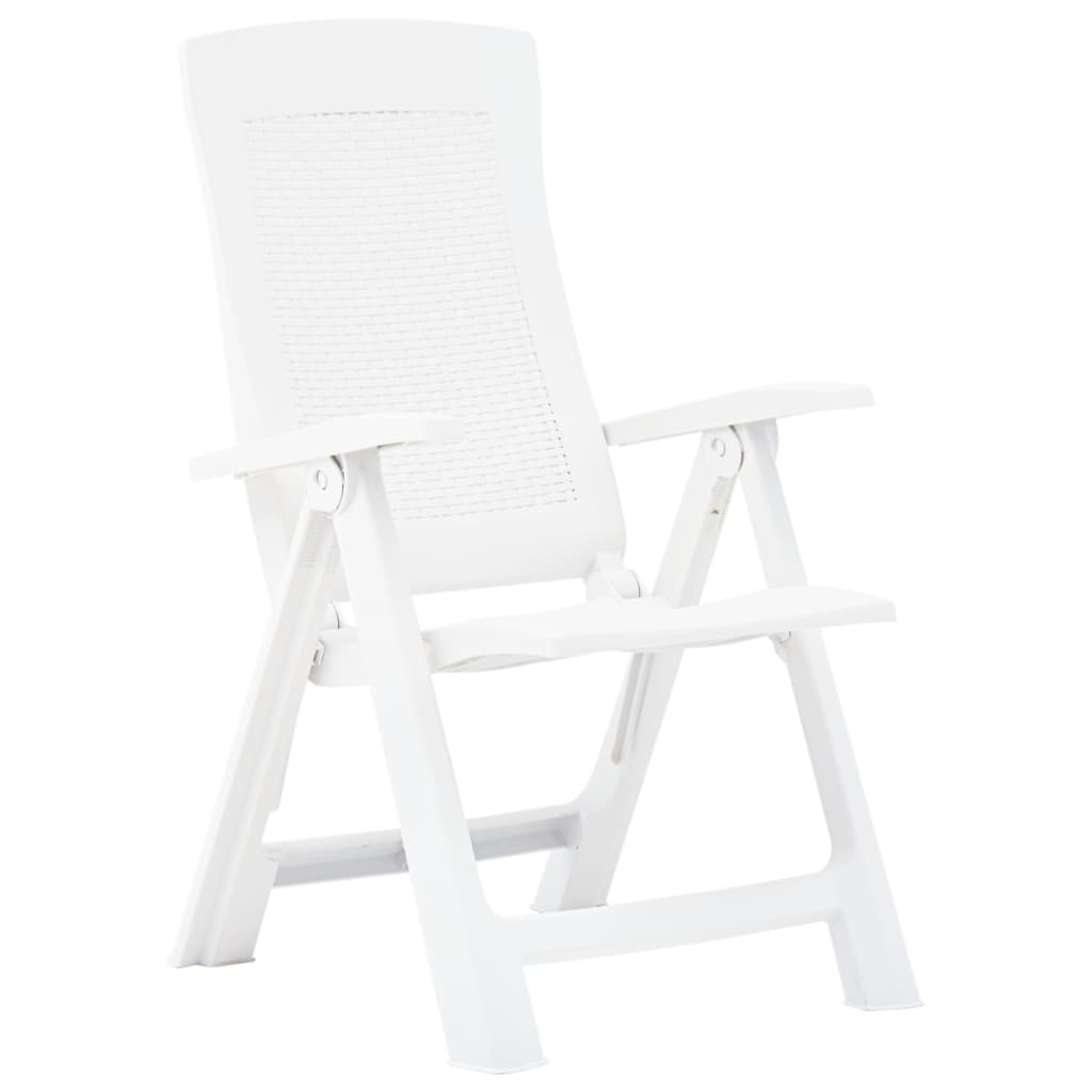 Verstellbare Gartenstühle 2 Stk. Kunststoff Weiss